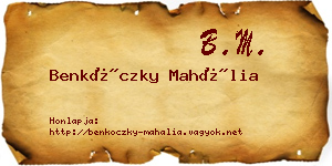 Benkóczky Mahália névjegykártya